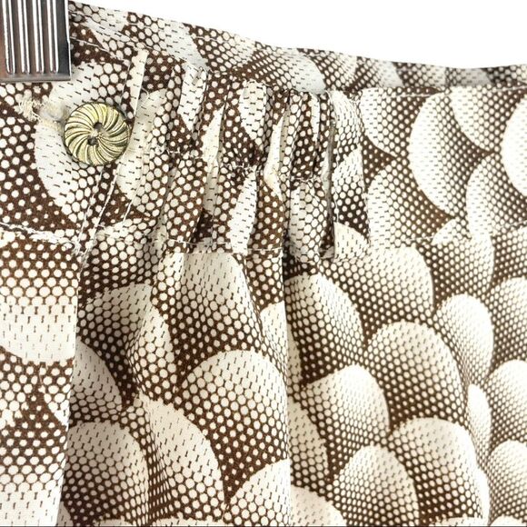 𝅺VINTAGE Tan Circle Print Midi Skirt Size XS - Picture 4 of 6